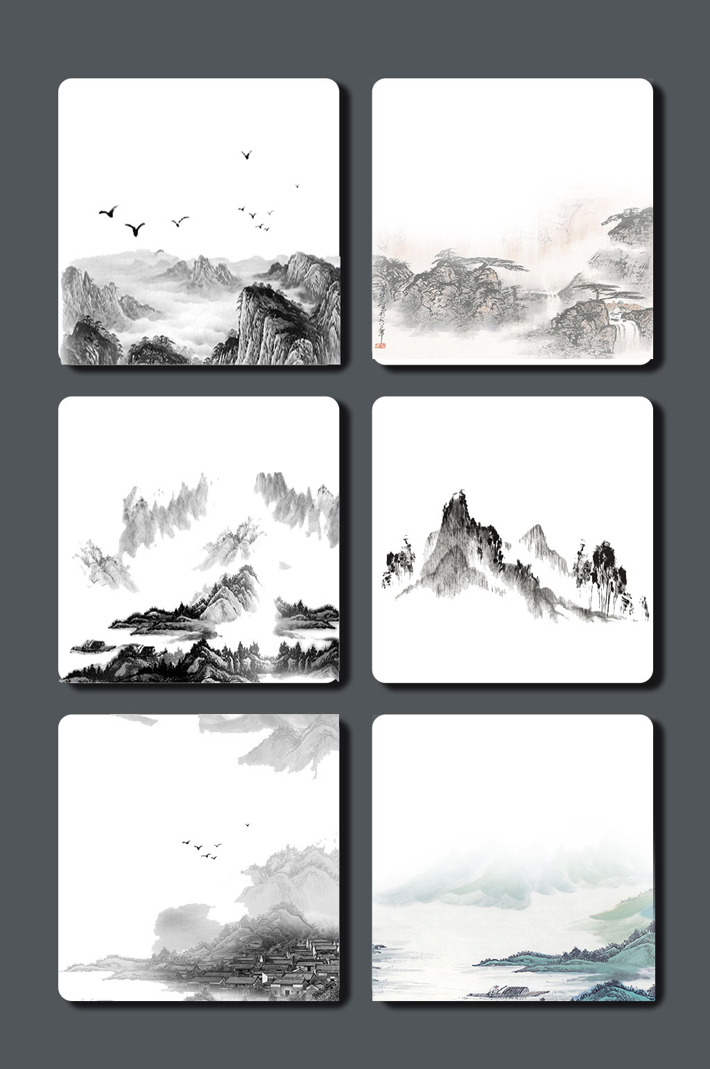 高清古风山水背景素材素材
