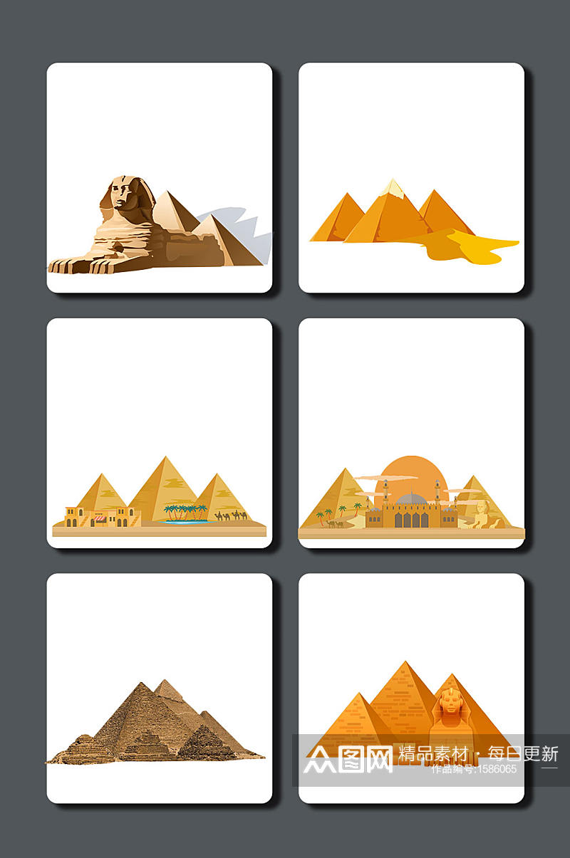 高清沙漠金字塔设计素材素材