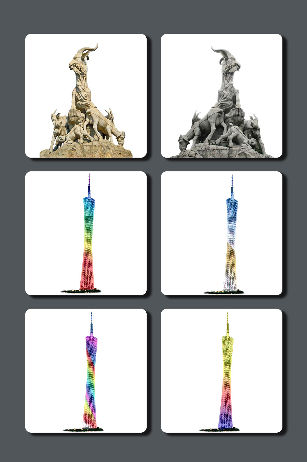 高清广州塔五羊建筑素材