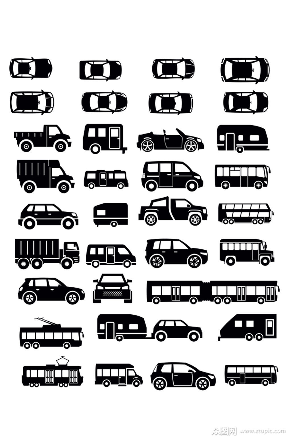 高清汽车剪影图片素材