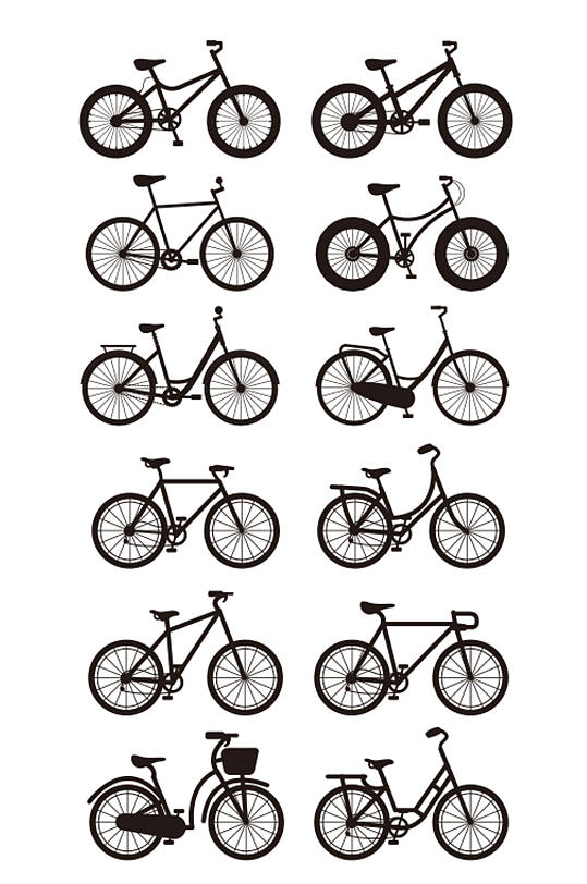 高清自行车剪影设计素材