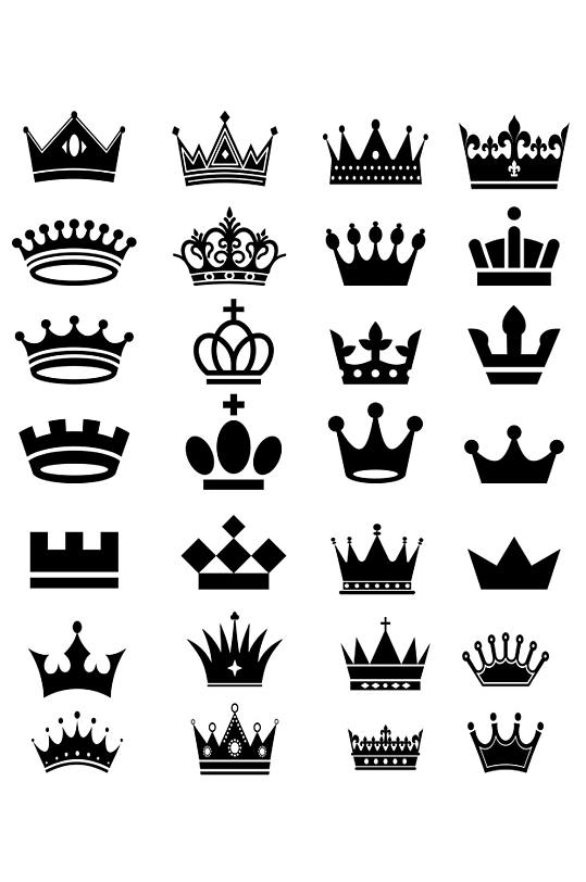 高清皇冠剪影素材-众图网