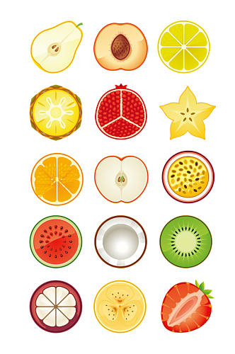 高清水果图标设计素材