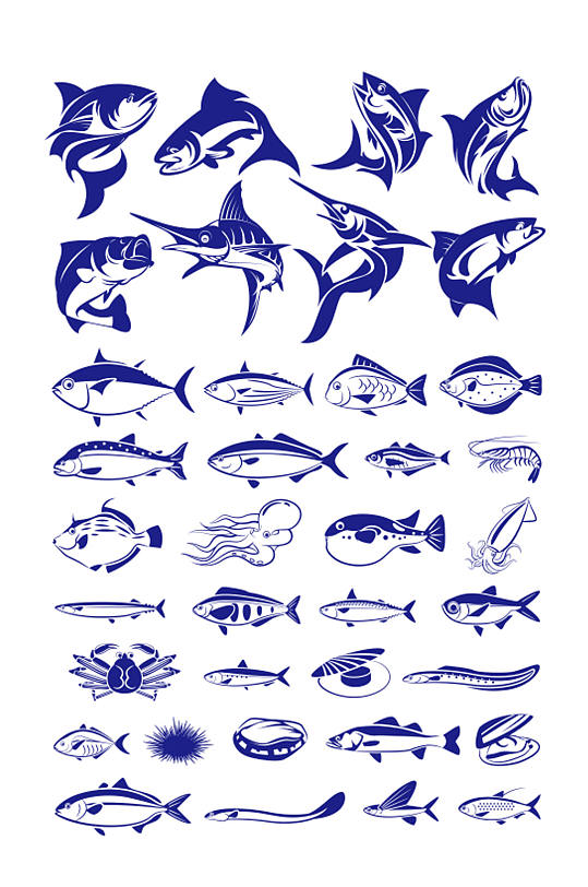 高清图片鱼剪影素材-众图网