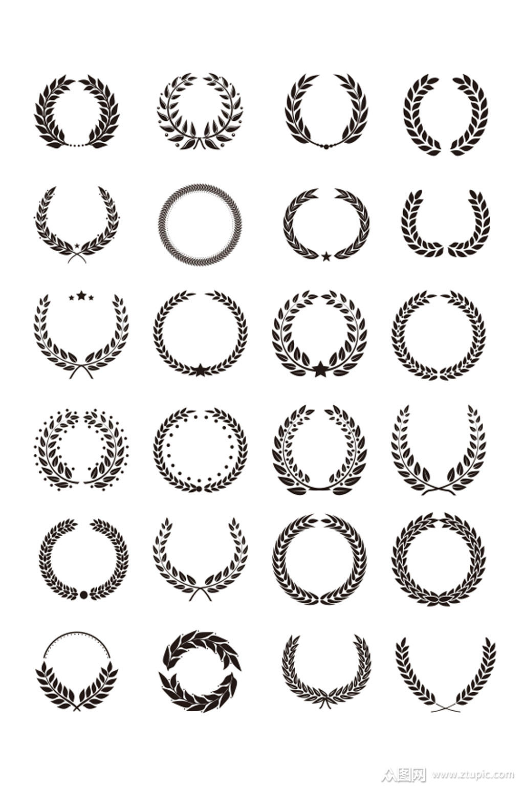 麦穗花边花纹设计素材