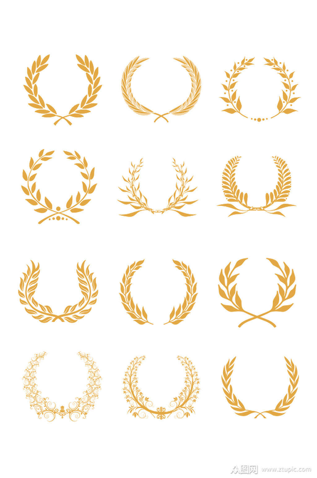 麦穗花边花纹素材