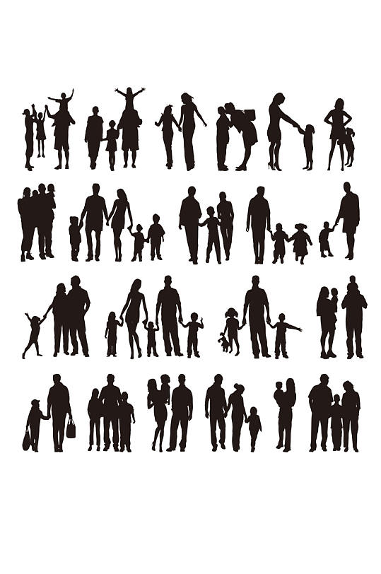 高清家庭家人设计剪影