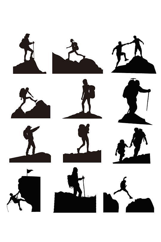 高清登山攀岩剪影-众图网