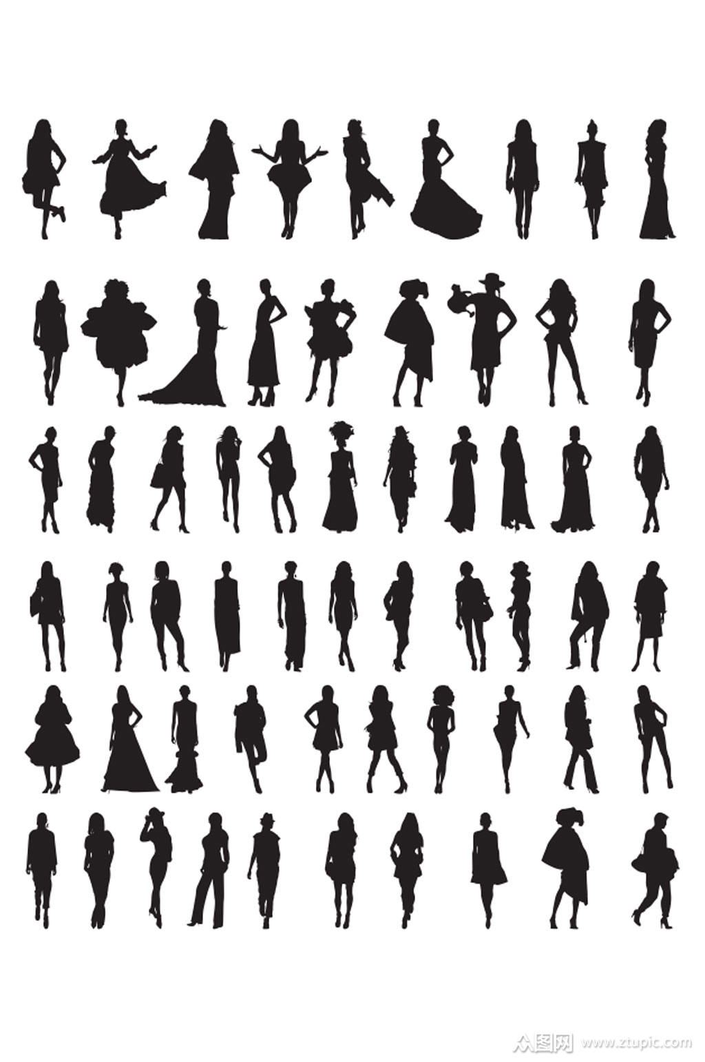 时尚模特人物剪影模板下载-编号1745920-众图网