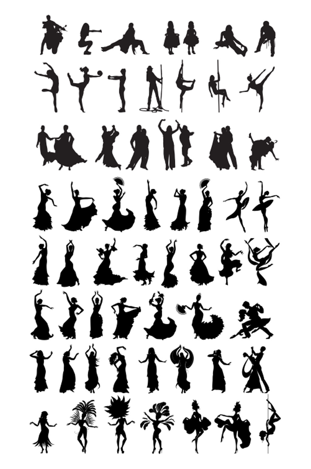 跳舞舞蹈人物图片剪影素材