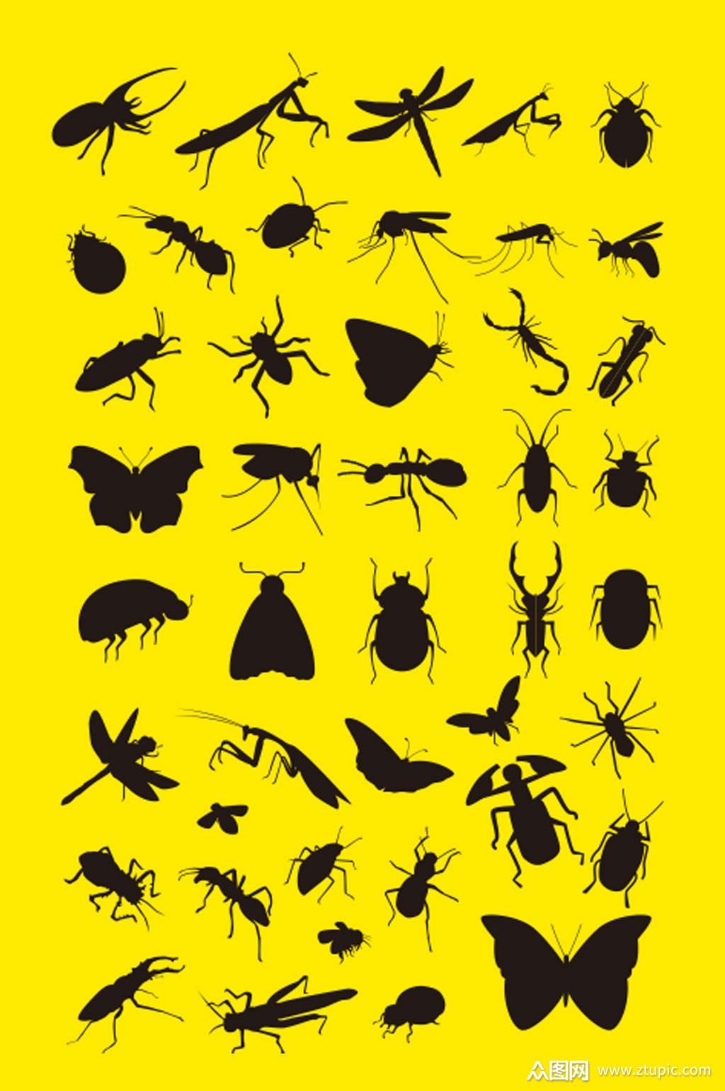 昆虫集图片剪影素材