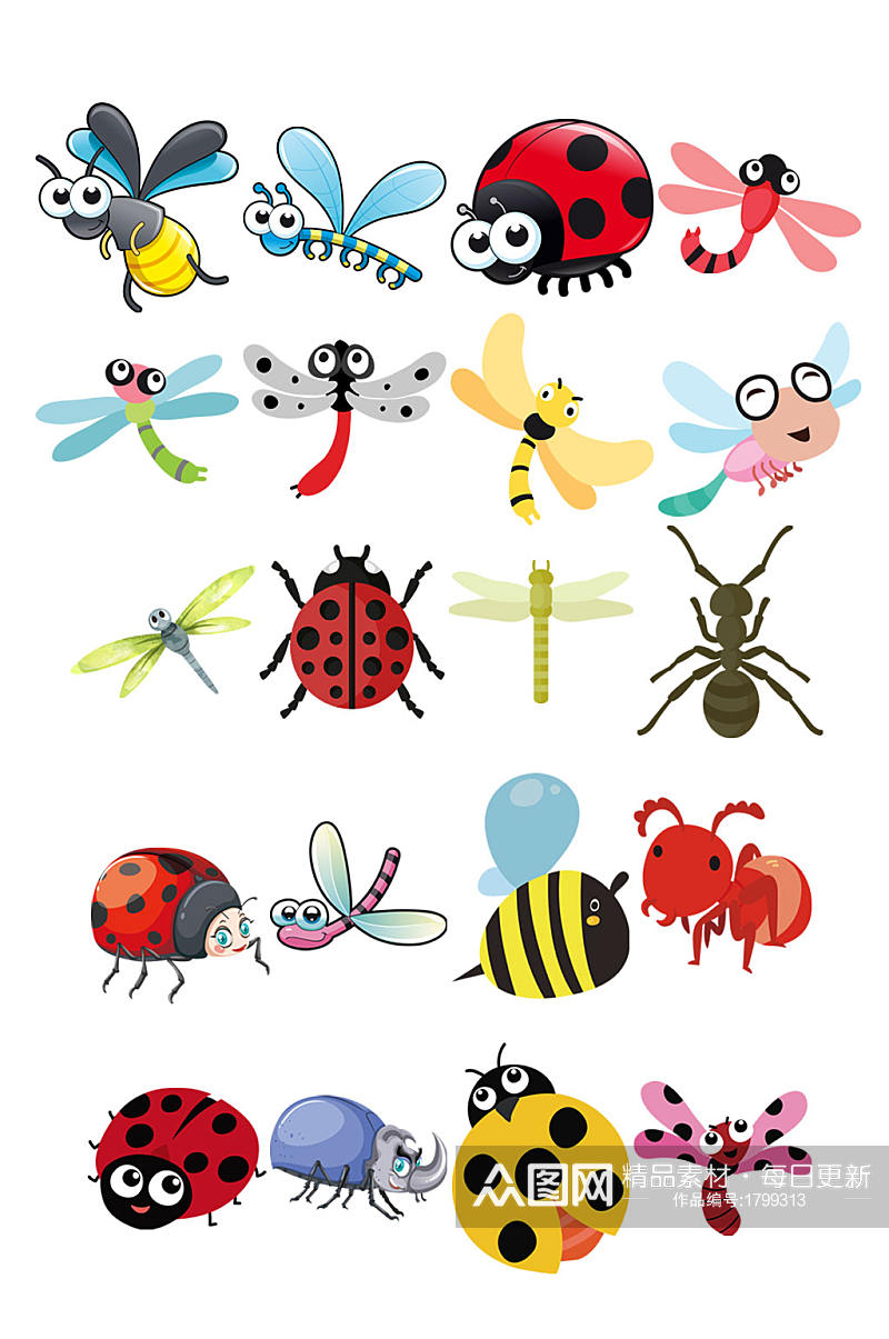 高清卡通昆虫图片素材素材