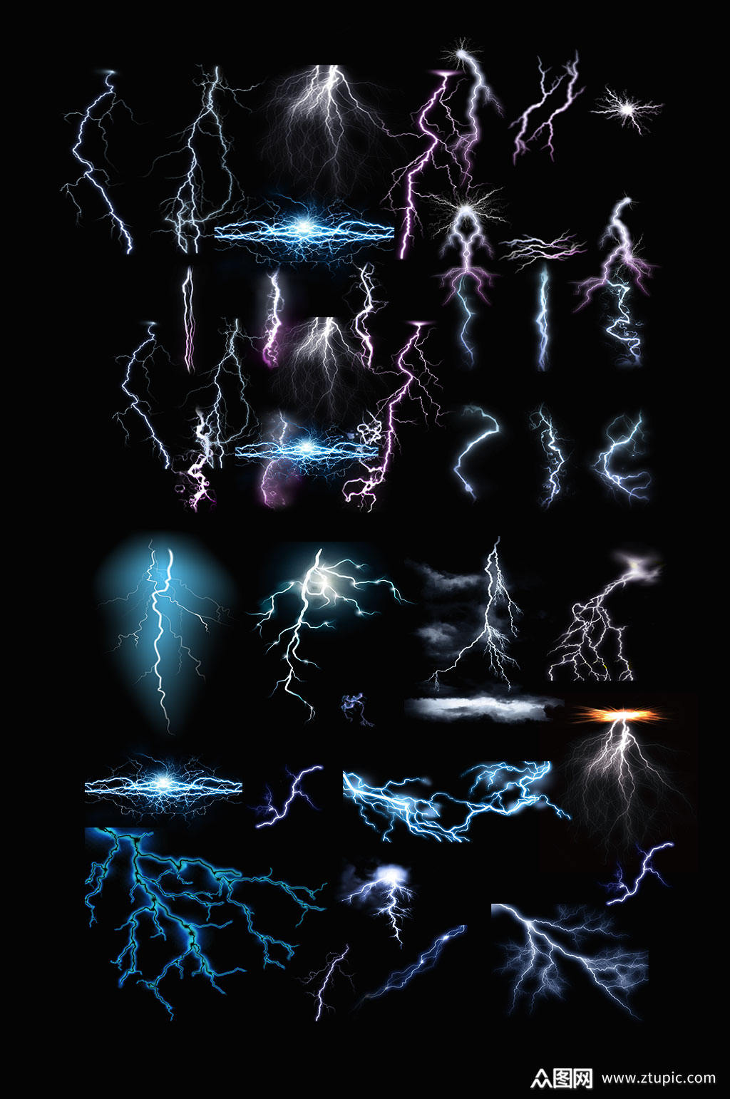 高清闪电打雷设计素材