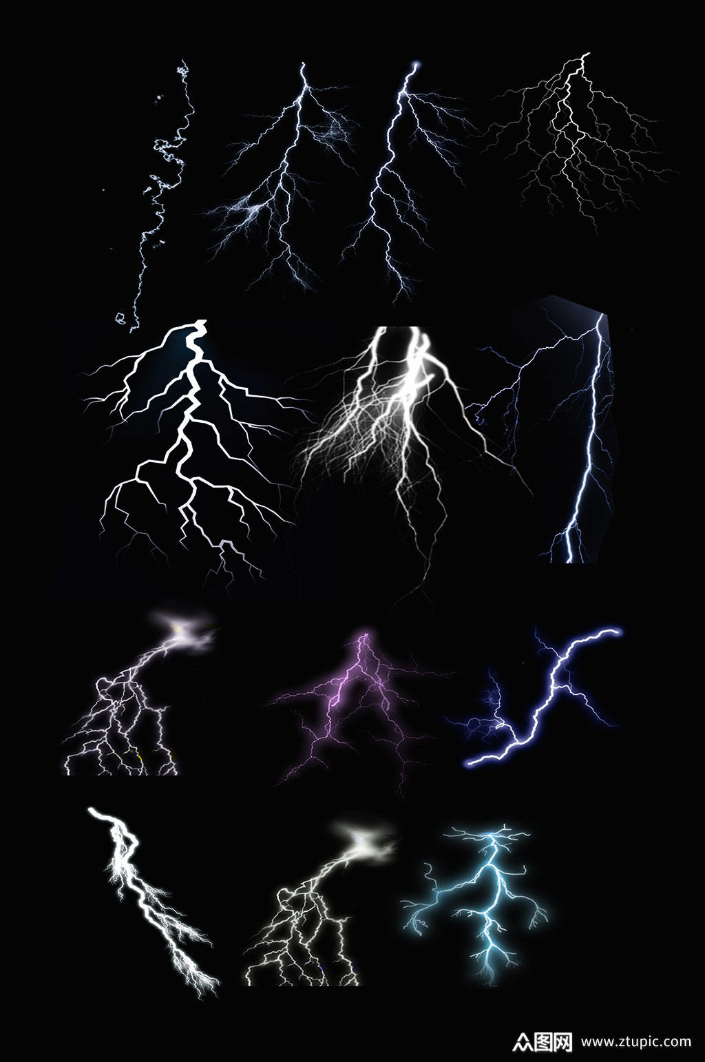 闪电打雷设计素材