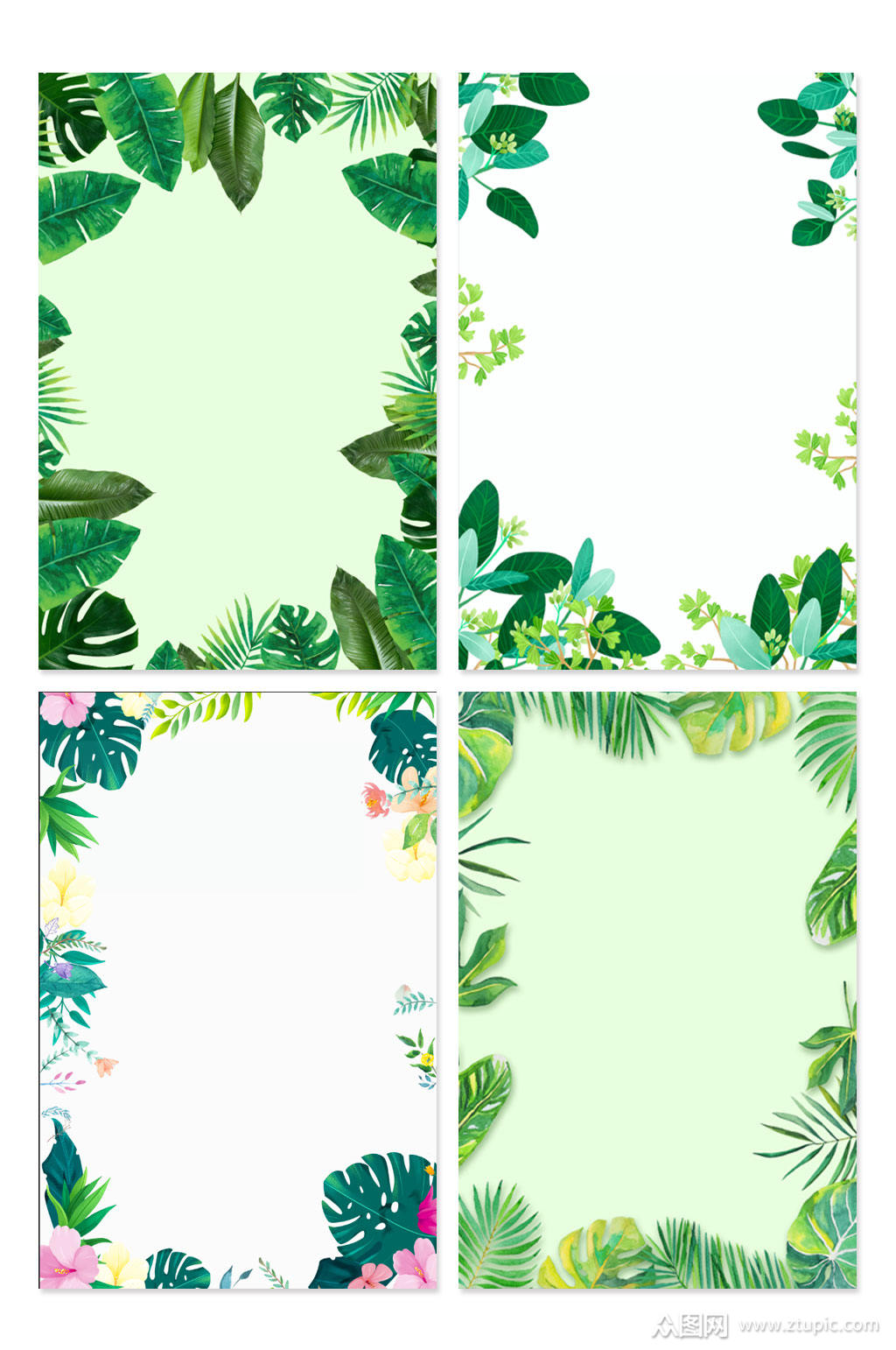 清新植物背景设计海报