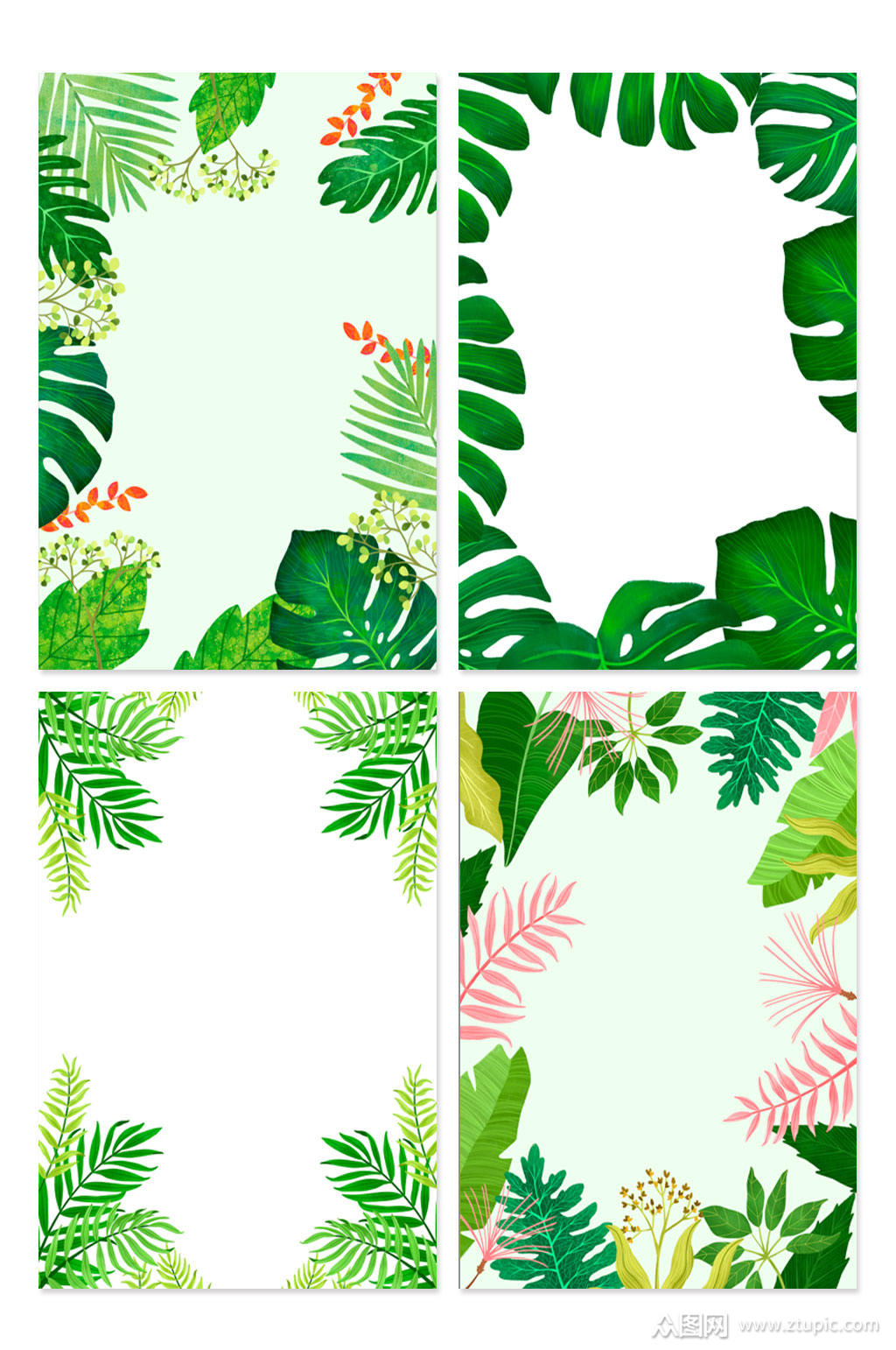 清新植物背景图片海报模板下载-编号2081586-众图网