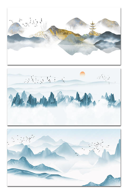 简约古风山水背景-众图网