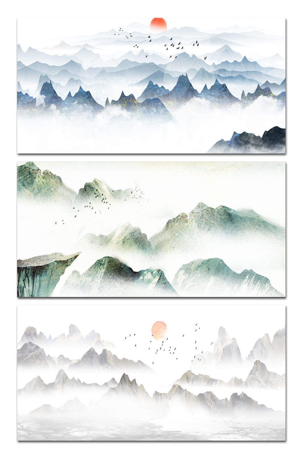 大气古风山水背景展板素材