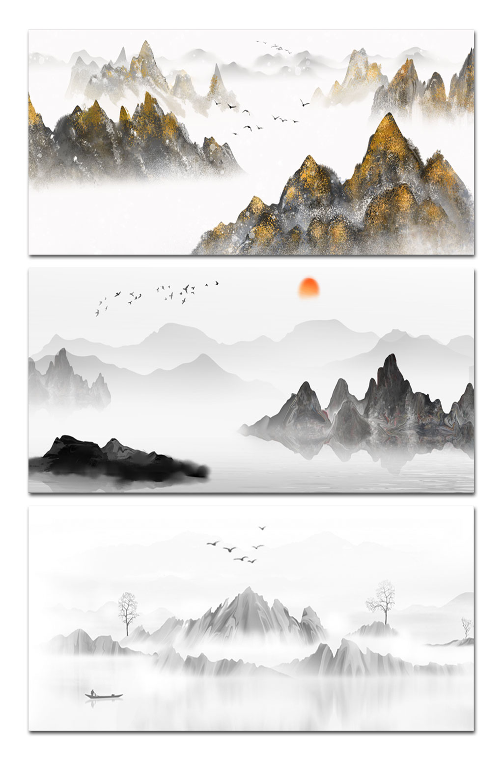 古风山水背景图片展板素材