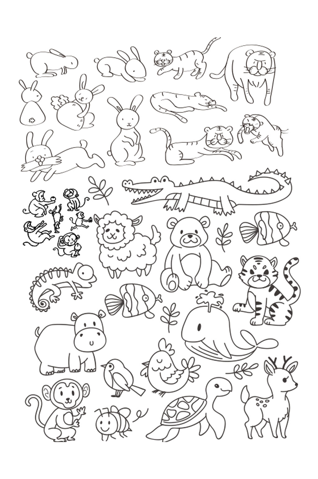 100只动物简笔画图片