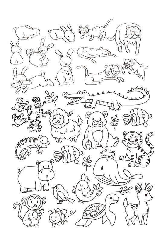 简约动物简笔画素材