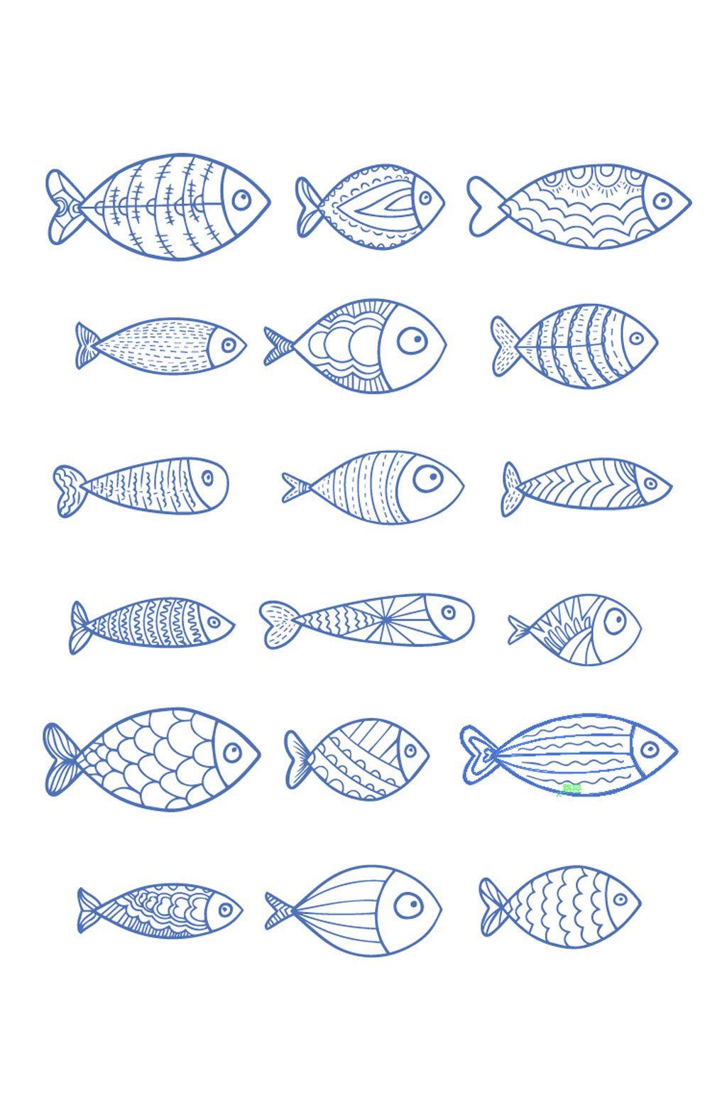 海洋生物简笔画设计素材