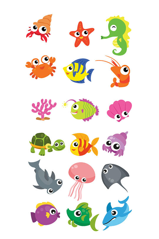卡通海洋生物图片 卡通海洋生物素材下载 众图网