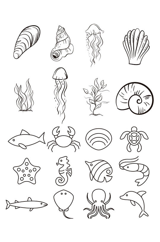 海洋生物简笔画设计
