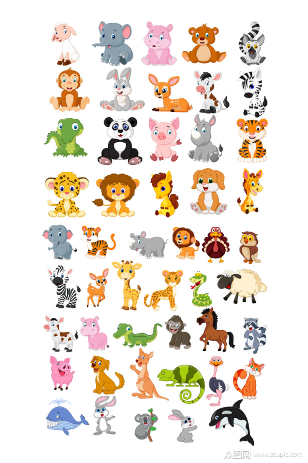 大气卡通动物图形素材素材