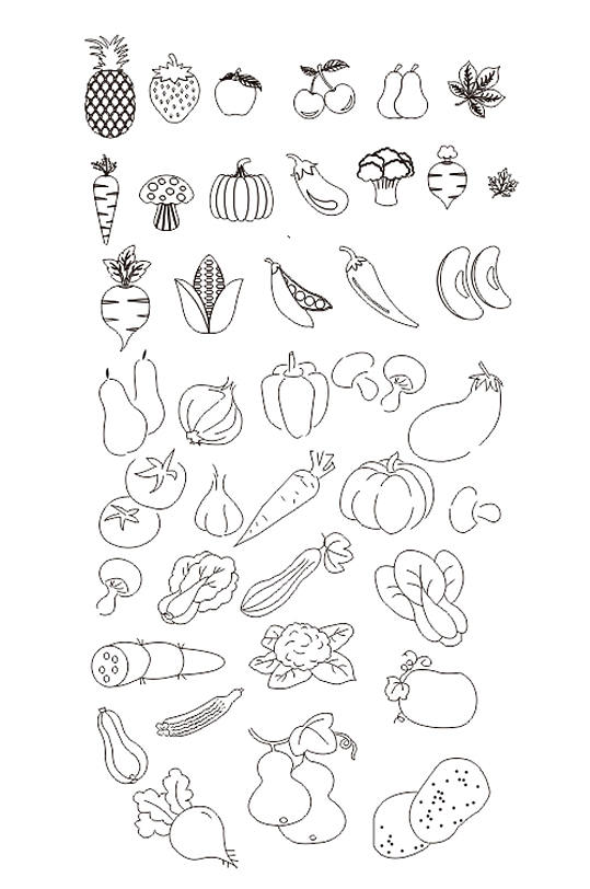 水果蔬菜简笔画模板