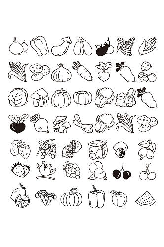 创意水果蔬菜简笔画