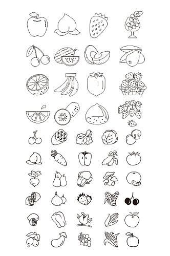 简易水果蔬菜简笔画