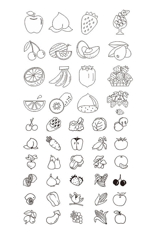 简易水果蔬菜简笔画