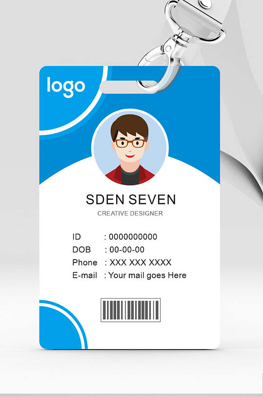 公司蓝色工作证胸牌图片-公司蓝色工作证胸牌设计素材-公司蓝色工作证