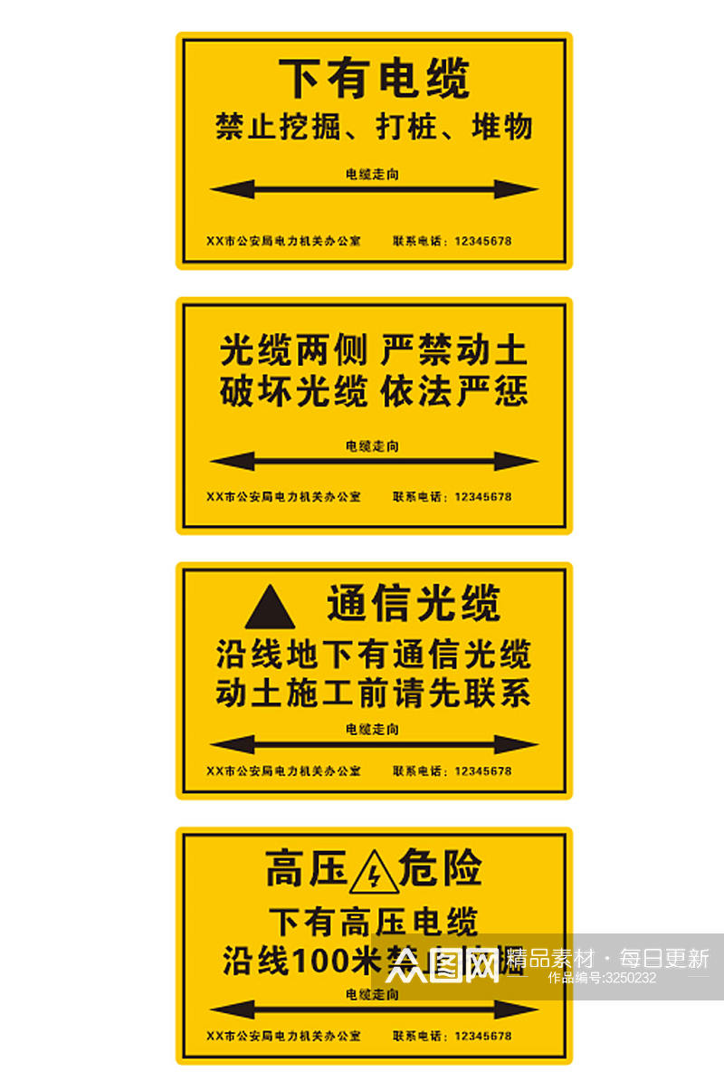 施工禁止标识牌导视牌设计素材