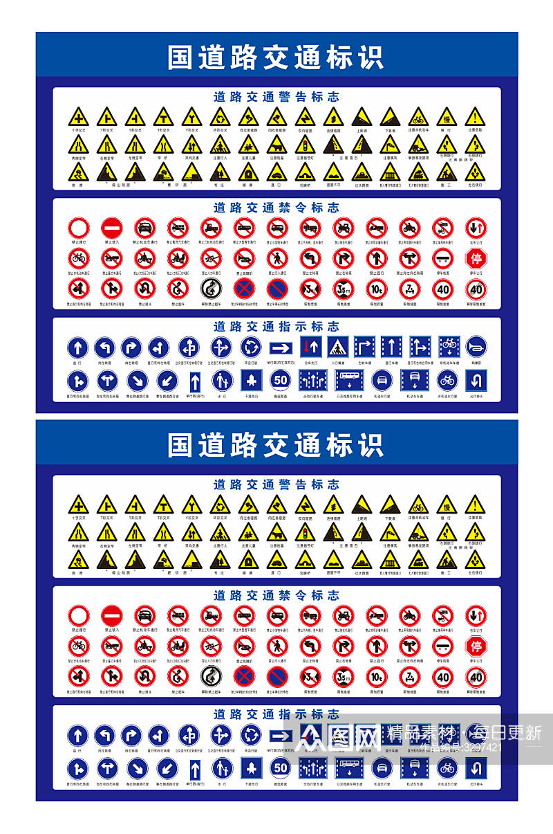 大气交通安全禁止标识牌素材