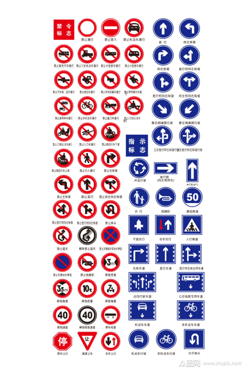 创意交通安全禁止标识牌素材