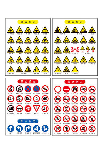 高清交通安全禁止标识牌