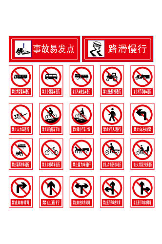 交通安全禁止标识牌