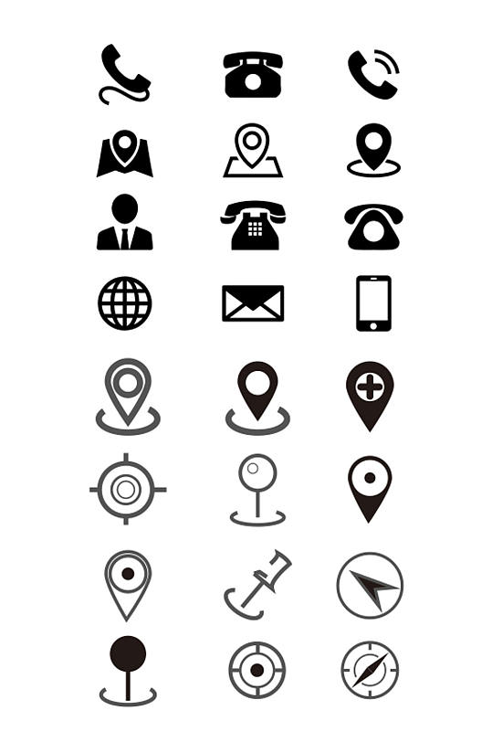 高清名片电话图形图标-众图网