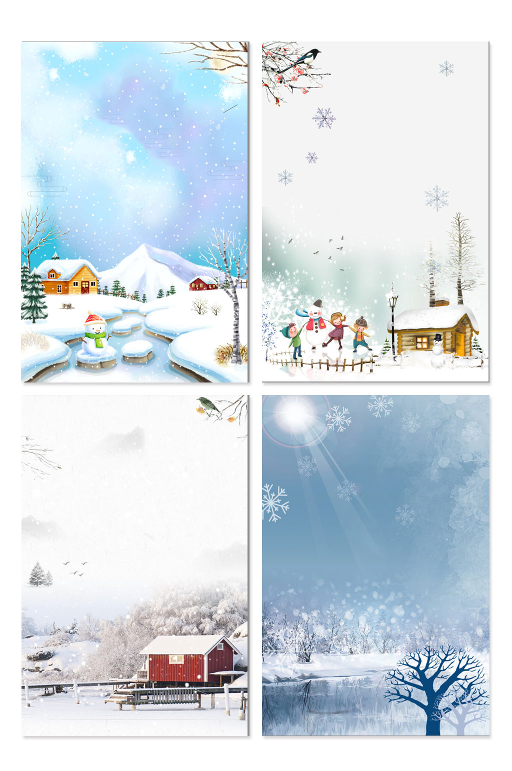 高清冬天雪地海报背景素材