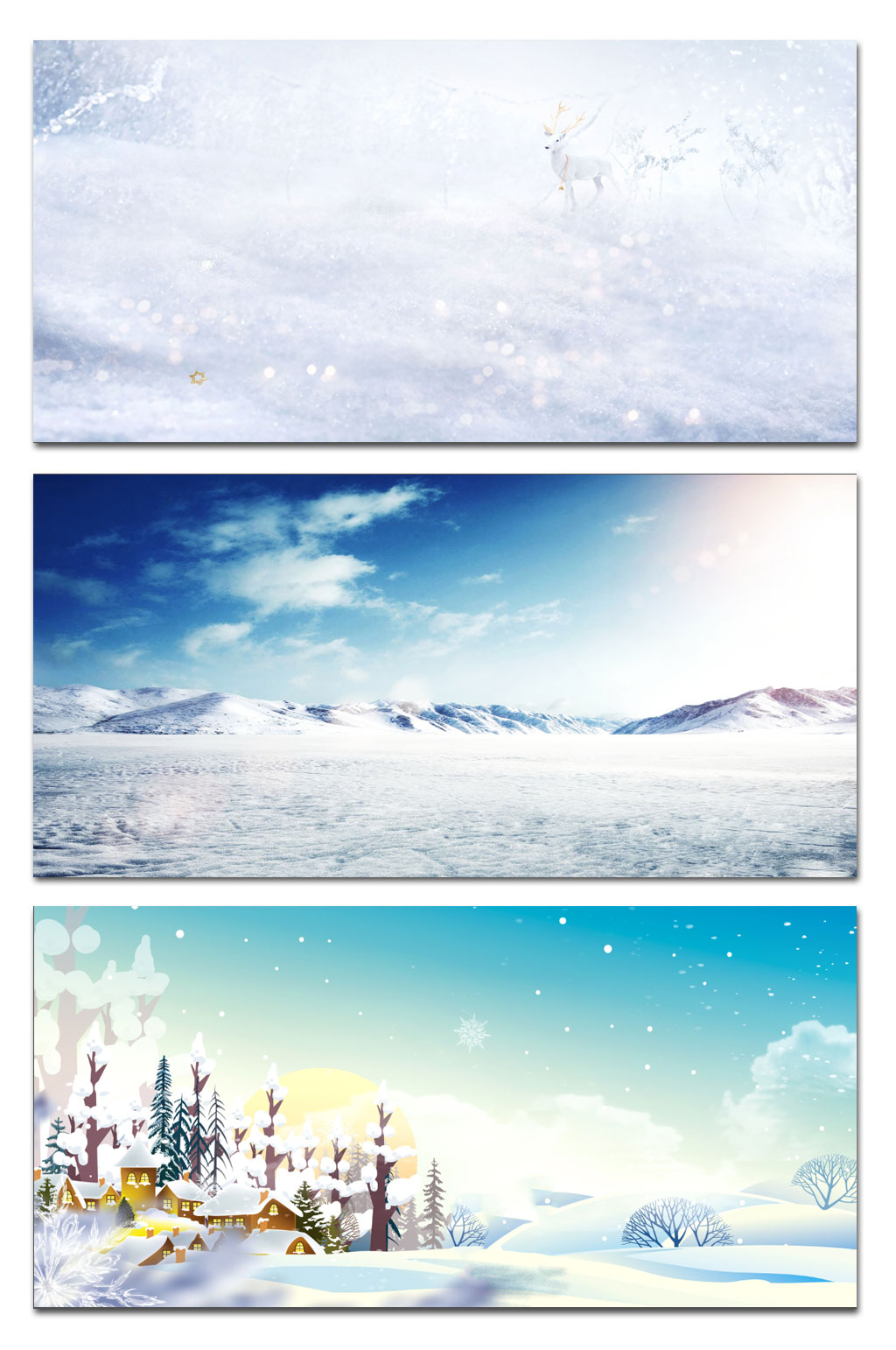 创意冬天雪地背景展板素材素材
