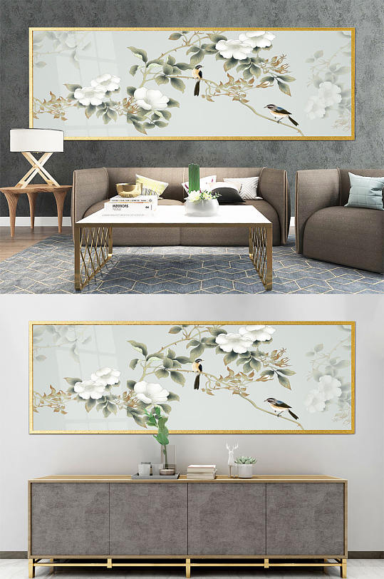 时尚山水中式装饰画-众图网