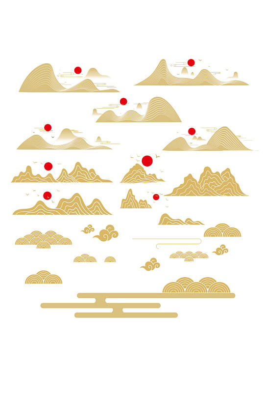 祥云山纹云纹素材-众图网