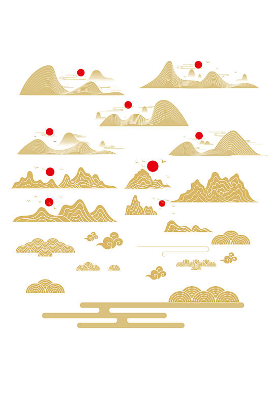 祥云山纹云纹素材