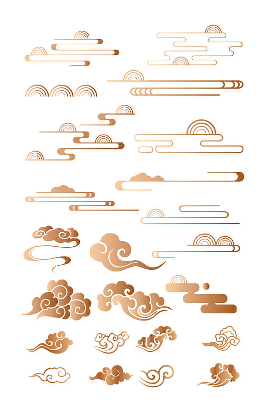 创意祥云山纹云纹素材元素