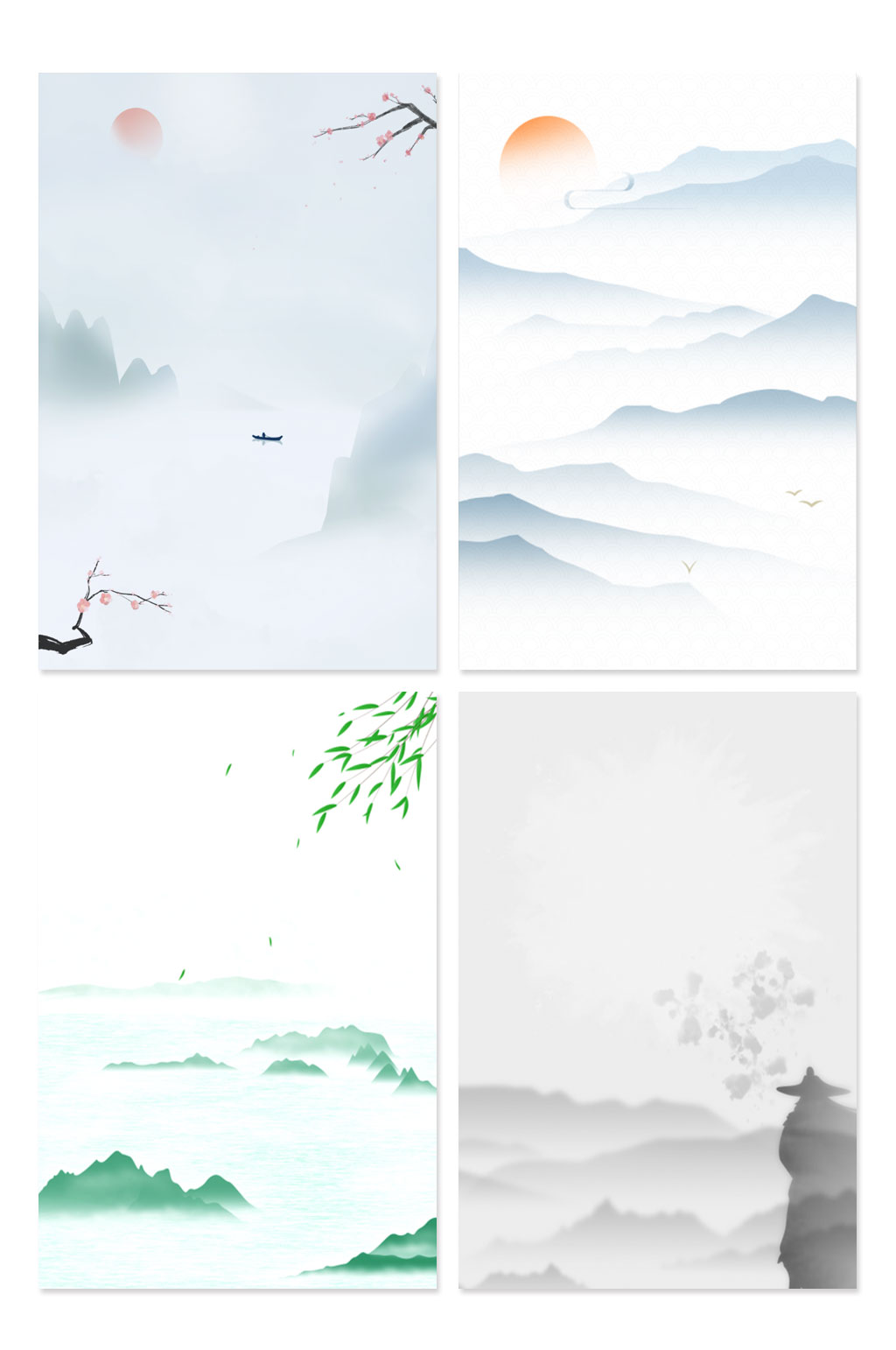 高档山水古风海报背景素材
