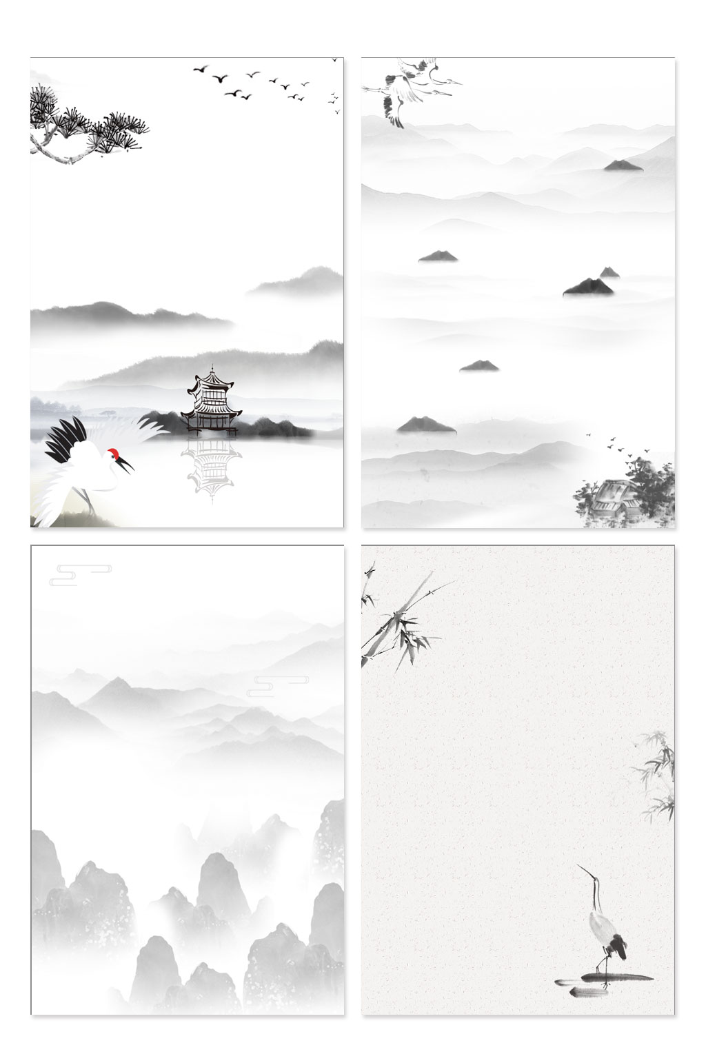 高档山水古风海报背景素材