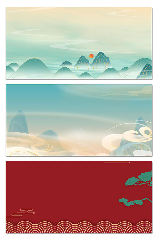 最新古风国潮背景展板-众图网