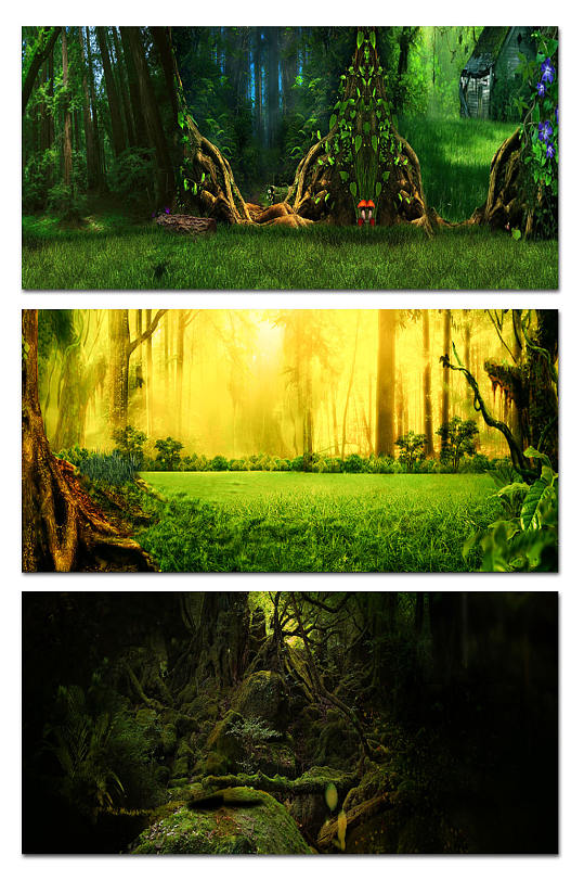 绿色森林展板背景